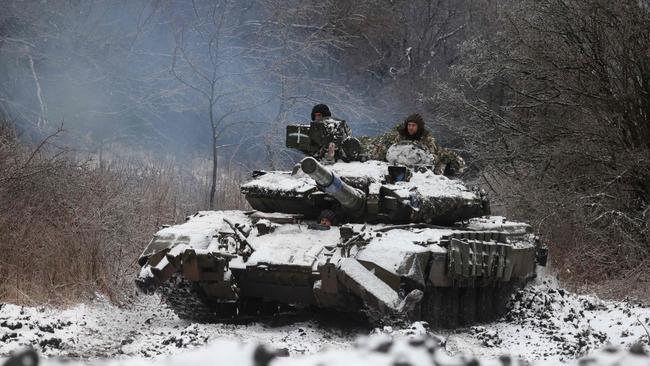 Ukrainian soldiers in the Donetsk region in December. Picture: AFP