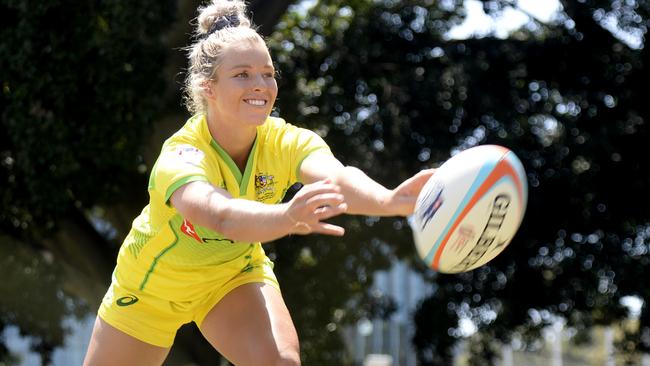 Emma Tonegato tested out her injured shoulder by tackling her boyfriend.