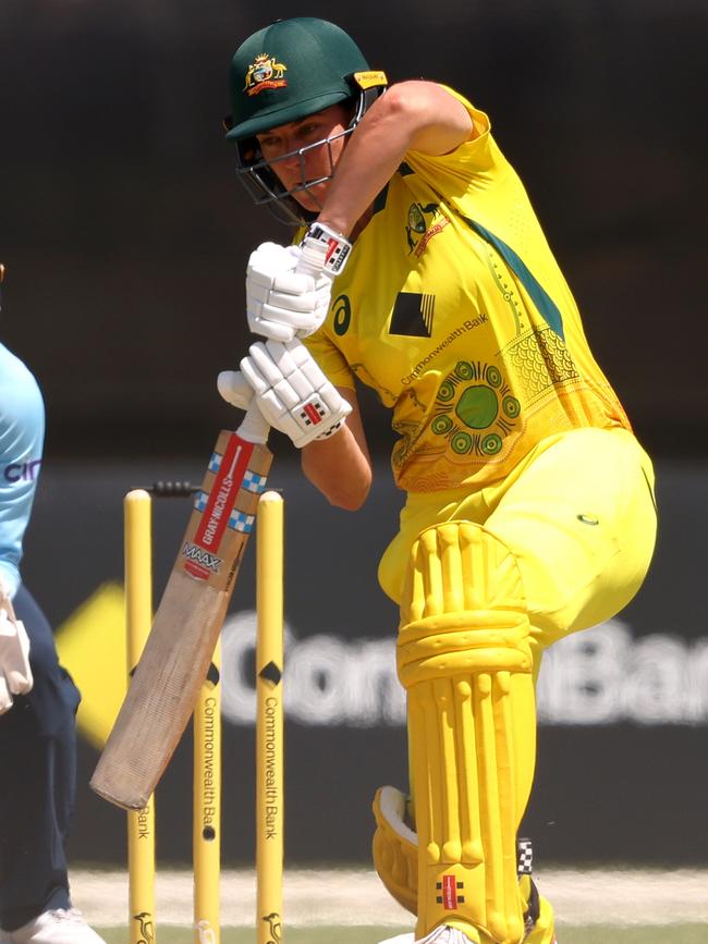 Tahlia McGrath of Australia bats for Australia in Melbourne, Australia. Photo: Jonathan DiMaggio/Getty Images