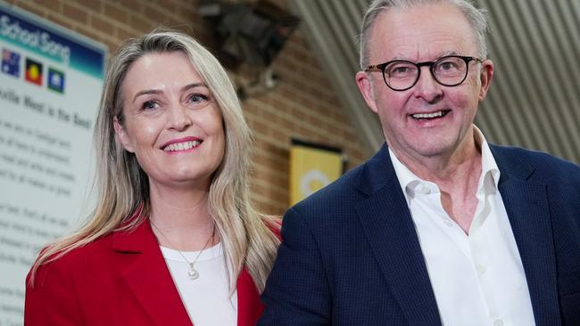 SYDNEY, AUSTRALIA - MAY 03: Australian Prime Minister Anthony Albanese casts his ballot at Marrickville West Public School alongside his fiancÃÂ©e, Jodie Haydon, and his son, Nathan, on May 03, 2025 in Sydney, Australia. Australians will vote on Saturday in a federal election that will decide the next government and shape the nation's direction on key issues like housing, cost of living, energy and healthcare. The election comes when international relations are fraught and will be watched closely globally. (Photo by Asanka Ratnayake/Getty Images)