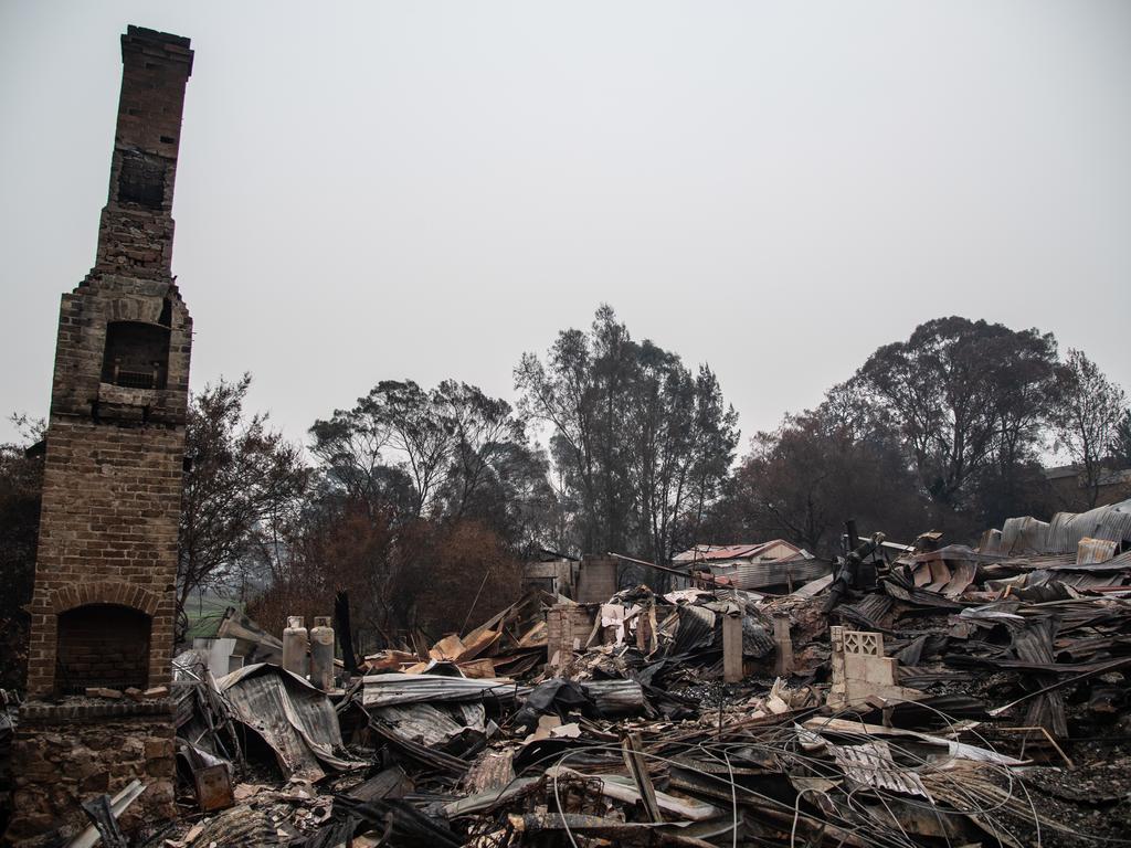 The remains of a burnt-out property in Cobargo on January 16. Picture: AAP