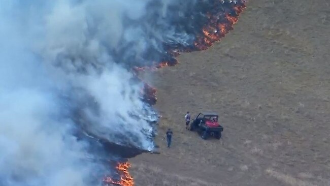 Fire crews were called to a bushfire that erupted as the result of lightning.