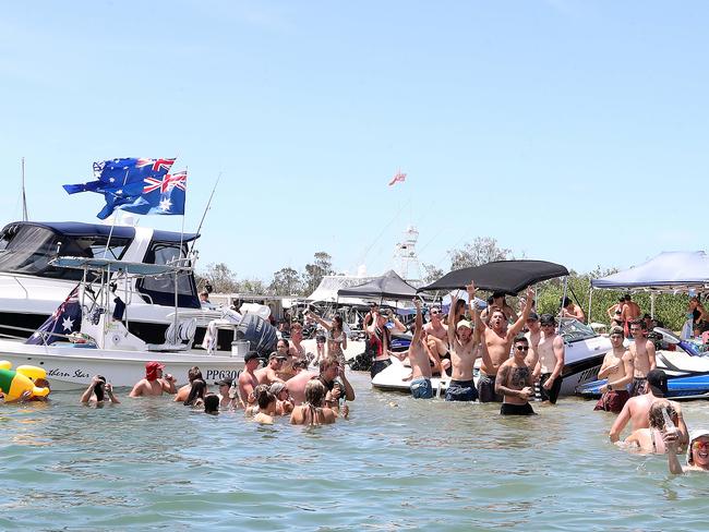 Australia Day on the Broadwater. Photo at Wavebreak Island. Photo by Richard Gosling