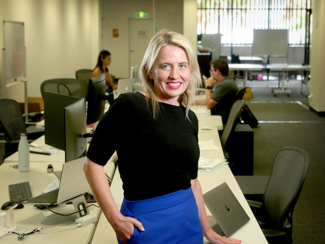 Kate Jones, at her new IT job at SUB.CO in Fortitude Valley, Tuesday February 8th 2021 - Photo Steve Pohlner