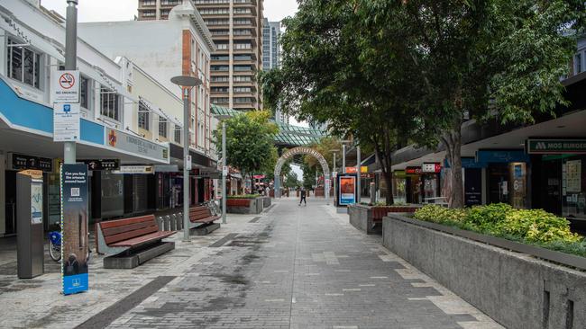 Brisbane’s Queen Street Mall on Monday - a day after the latest lockdown was lifted. Picture: Brad Fleet