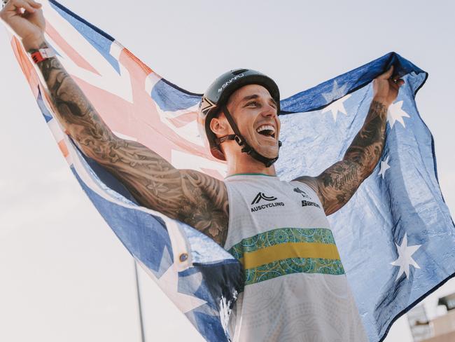 Logan Martin won the UCI BMX Freestyle World Cup round on the Gold Coast. Picture: AusCycling, Armand Lenoir