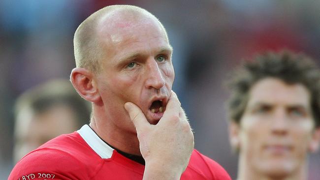 Former Wales fullback and captain Gareth Thomas was living a double life. Picture: AFP