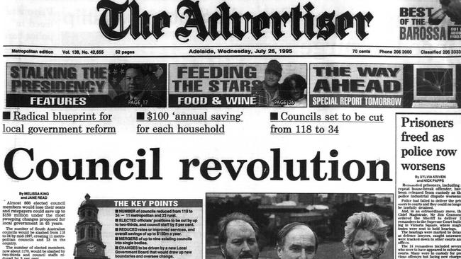 The Advertiser front page of July 26, 1995