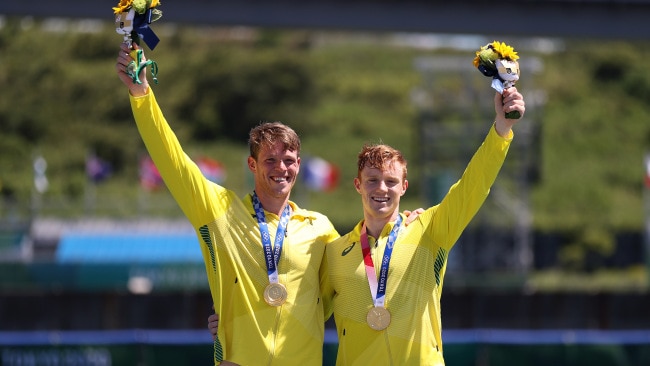 Jean van der Westhuyzen and Tom Green claimed gold in the K2 1000m. Picture: Getty Images