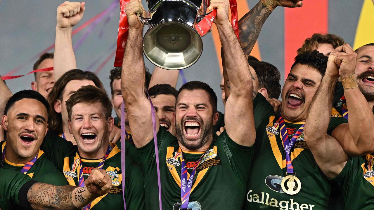 World Cup winning captain James Tedesco is no longer in the Kangaroos’ squad. Picture: Oli Scarff / AFP)