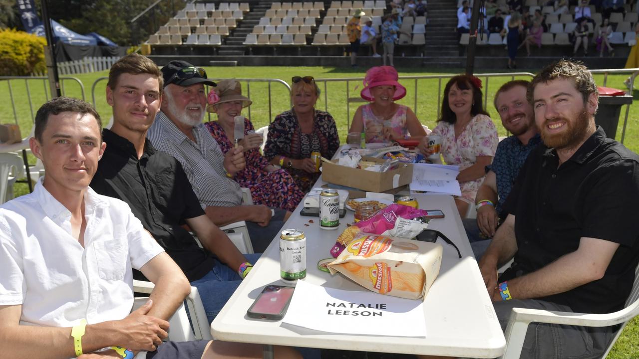 Friends, family and crew from Goonellabah Roof Tilers at the Lismore Cup on Thursday.