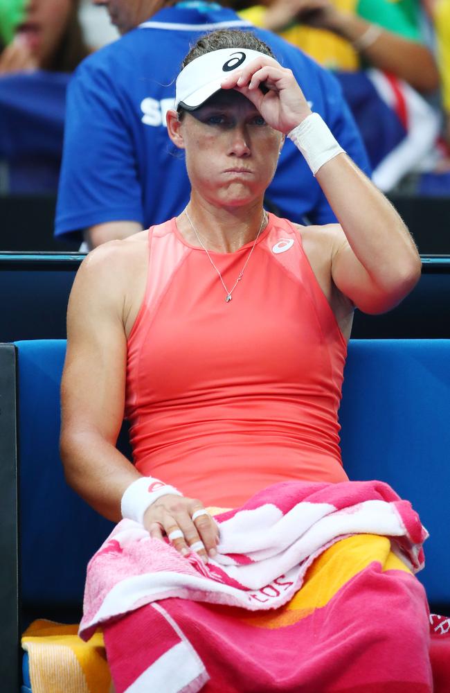 Sam Stosur was beaten by Ukranian Dayana Yastremska. (Photo by Scott Barbour/Getty Images)