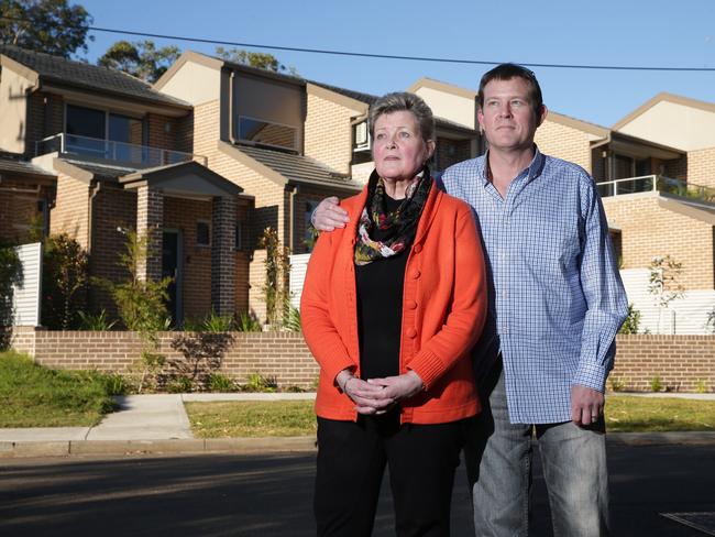 Lorraine Cooper with her son Adam outside the complex / Picture: Adam Ward