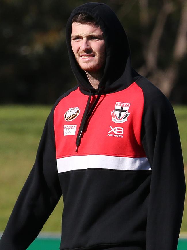 Dylan Roberton looks on at training. Picture: Michael Klein