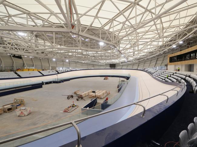 Construction on the Anna Meares Velodrome at Chandler. Pic: Liam Kidston