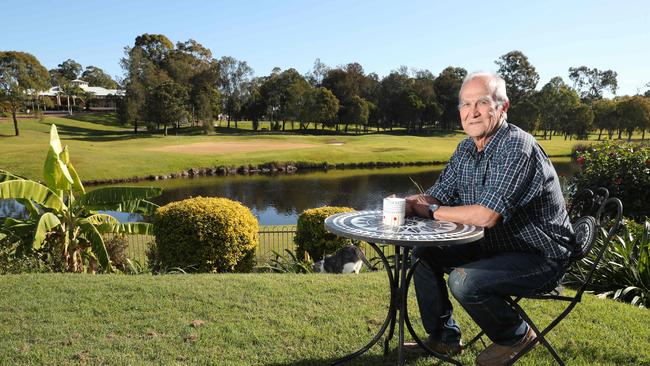 Andrew Bode has Arundel Hills Country Club as his backyard and is concerned about what the future holds for the site. Picture: Glenn Hampson