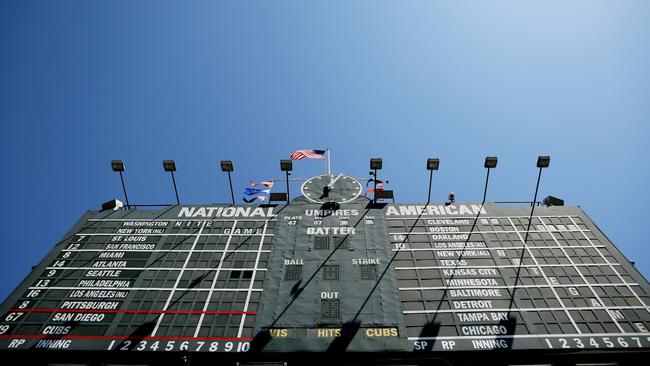 The scoreboard at Wrigley Field in Chicago. Picture: Getty Images