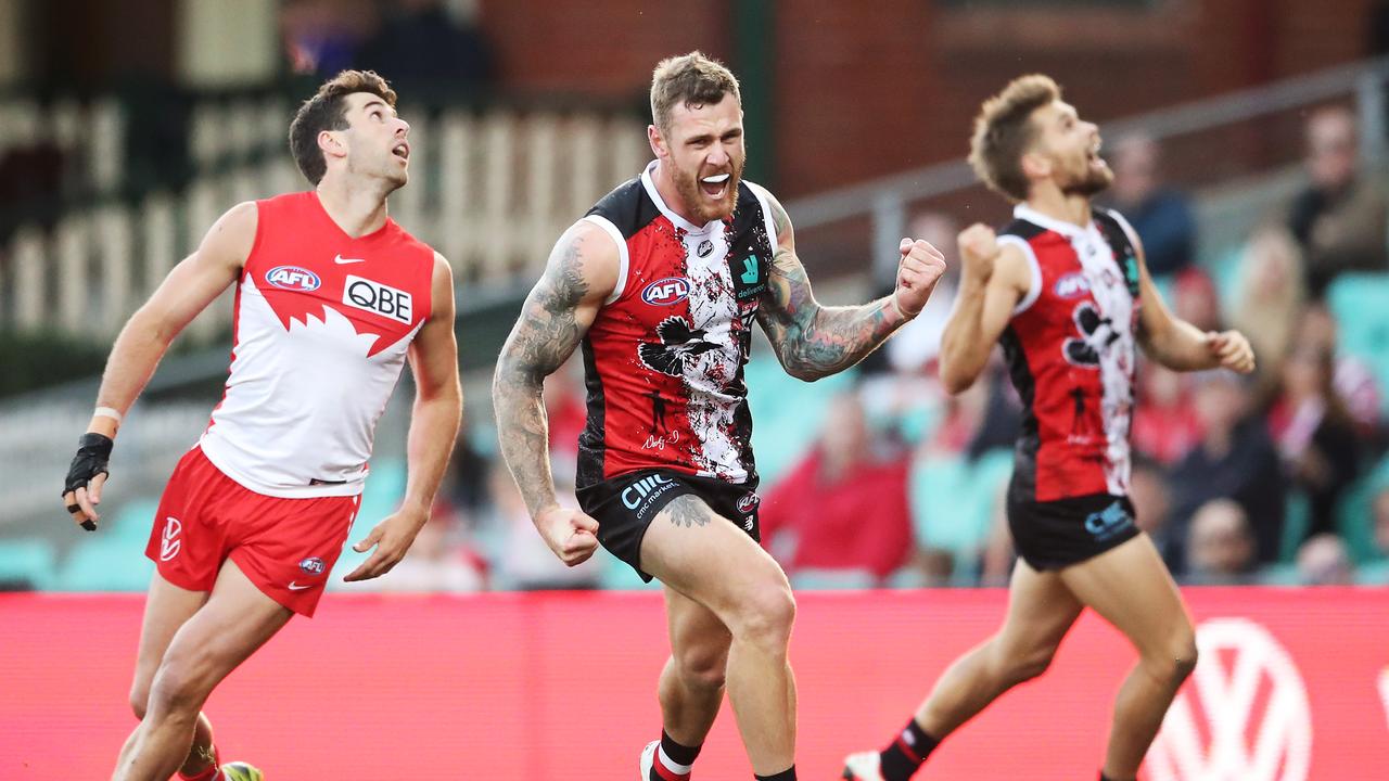 St Kilda will be without goalkicker Tim Membrey for its clash with Adelaide. Picture: Matt King/AFL Photos/via Getty Images