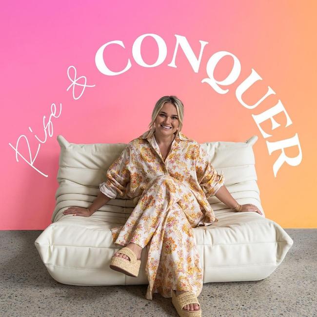 Georgie Stevenson is the founder of self-development brand Rise and Conquer and a fashion and lifestyle YouTuber. Picture: Instagram / Georgie Stevenson