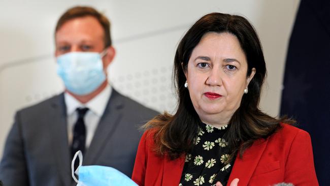 Annastacia Palaszczuk talks to the media Picture: NCA NewsWire / John Gass