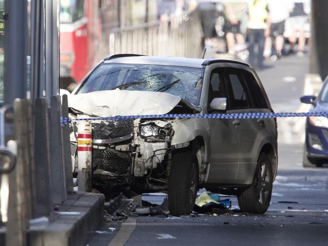 The hero cop wrestled the driver out of the SUV after it had injured 19 people. Picture: Michael Klein