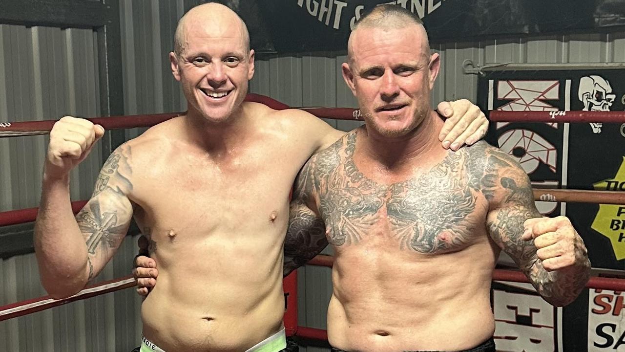 Elliott Reen (left), who is trained by Degoumois, is fighting his own bout at Brisbane along with his mentor.