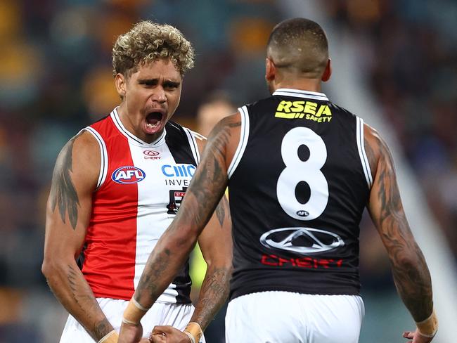 Will Ross Lyon unleash St Kilda after its last-quarter flurry against Brisbane? Picture: Chris Hyde/AFL Photos/via Getty Images