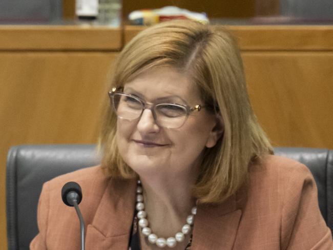 CANBERRA, AUSTRALIA - DECEMBER 8: Senator Wendy  Askew at the Select Committee on Work and Care at Parliament House in Canberra. Picture: NCA NewsWire / Martin Ollman