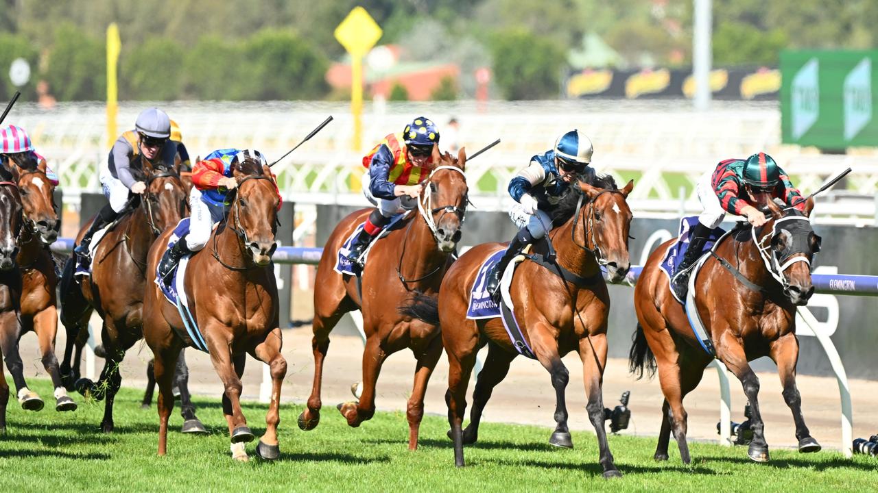 Nature Strip (third from right) ran sixth in the Lightning Stakes. Picture: Vince Caligiuri-Getty Images