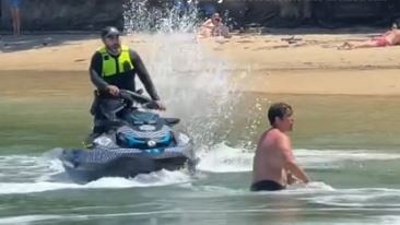 Police officers reportedly tried for several hours to arrest a man at Tallebudgera Creek, Palm Beach, on Friday, February 28, 2025. Picture: Tiktok/jaydeheathh