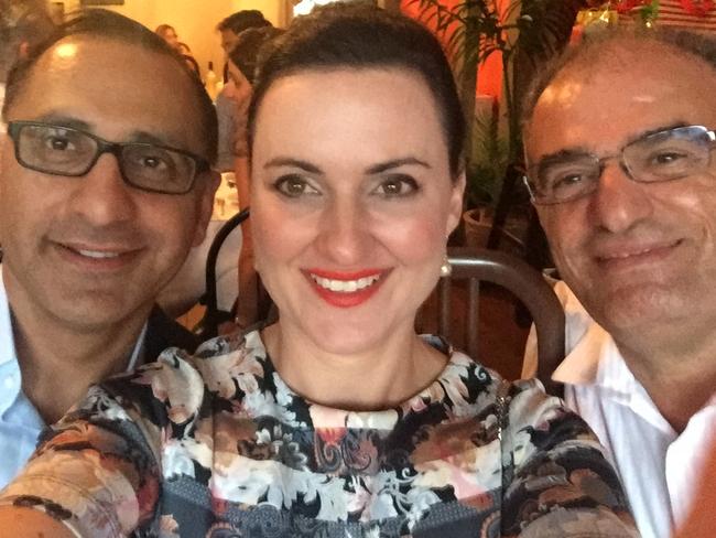 Strathfield Liberal Mayor Antoine Doueihi (right) with Liana Allen (middle) and lobbyist Joe Tannous (left).