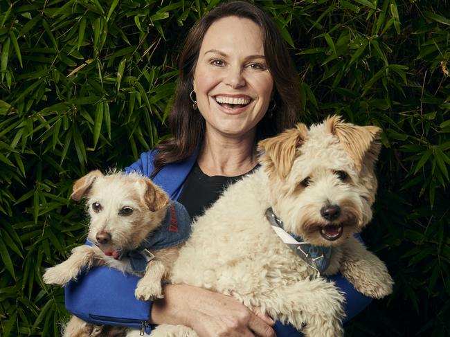 Lara Shannon with her dogs Darcy (left) and Vindi. Picture: Eugene Hyland