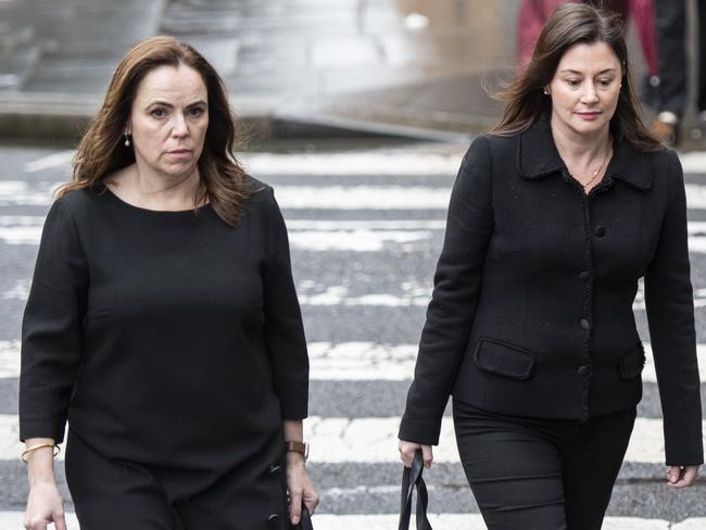 SYDNEY, AUSTRALIA - NewsWire Photos -Wednesday, 14 August 2024: Rebecca Farrell (L) and and whistleblower Amelia Berczelly (R) pictured walking to Federal Court in Sydney. Picture: NewsWire / Monique Harmer