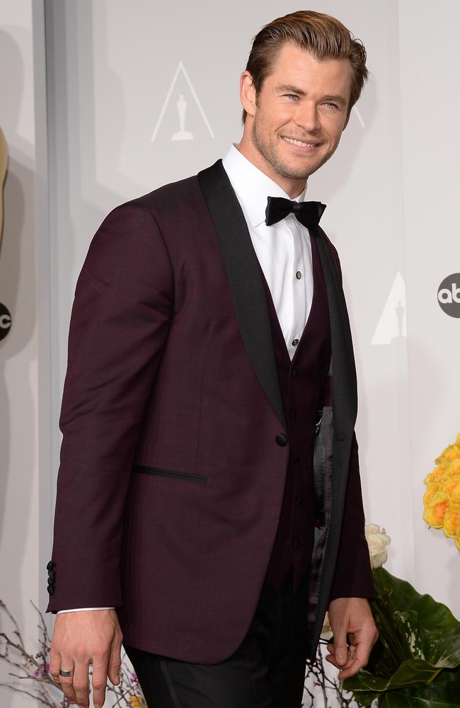 Chris Hemsworth poses in the press room during the 2014 Oscars. Picture: Jason Merritt/Getty Images