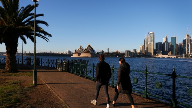 Sydneysiders are seen exercising during lockdown. Photo: Lisa Maree Williams/Getty Images