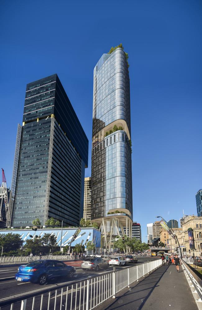 An artist’s impression of Charter Hall's proposed Brisbane Square Tower 2, next to the existing Brisbane Square tower.