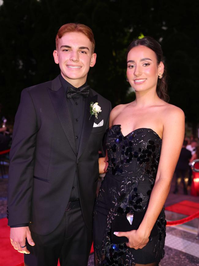 Flynn Babic and Jessika Barac the Emmanuel College class of 2025 formal at HOTA for Gold Coast at Large. Picture, Portia Large.