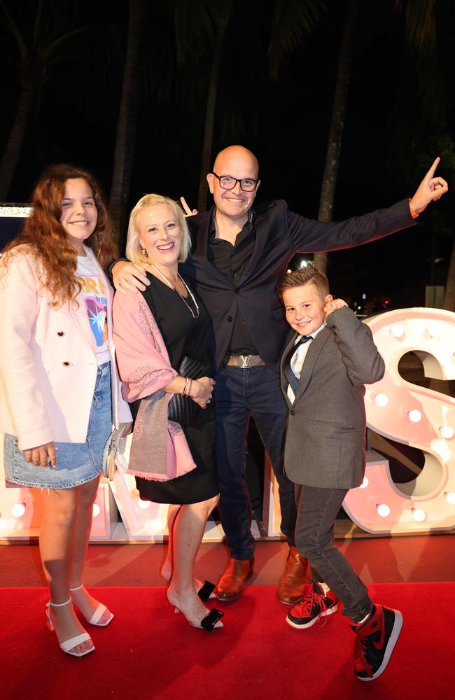 Charlotte Baker, Elizabeth Lovett, Tim Baker and William Baker at Elvis A Musical Revolution Launch at HOTA for Gold Coast at Large. Picture, Portia Large.