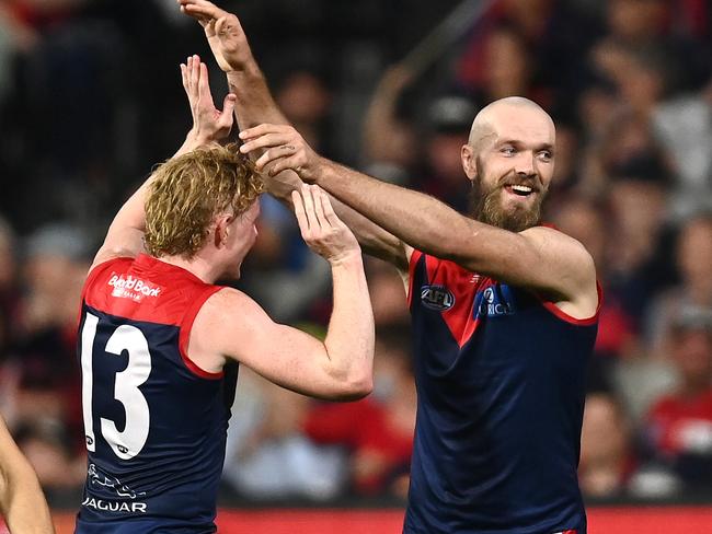 Max Gawn has a plan to get Clayton Oliver back to his best. Picture: Quinn Rooney/Getty Images.