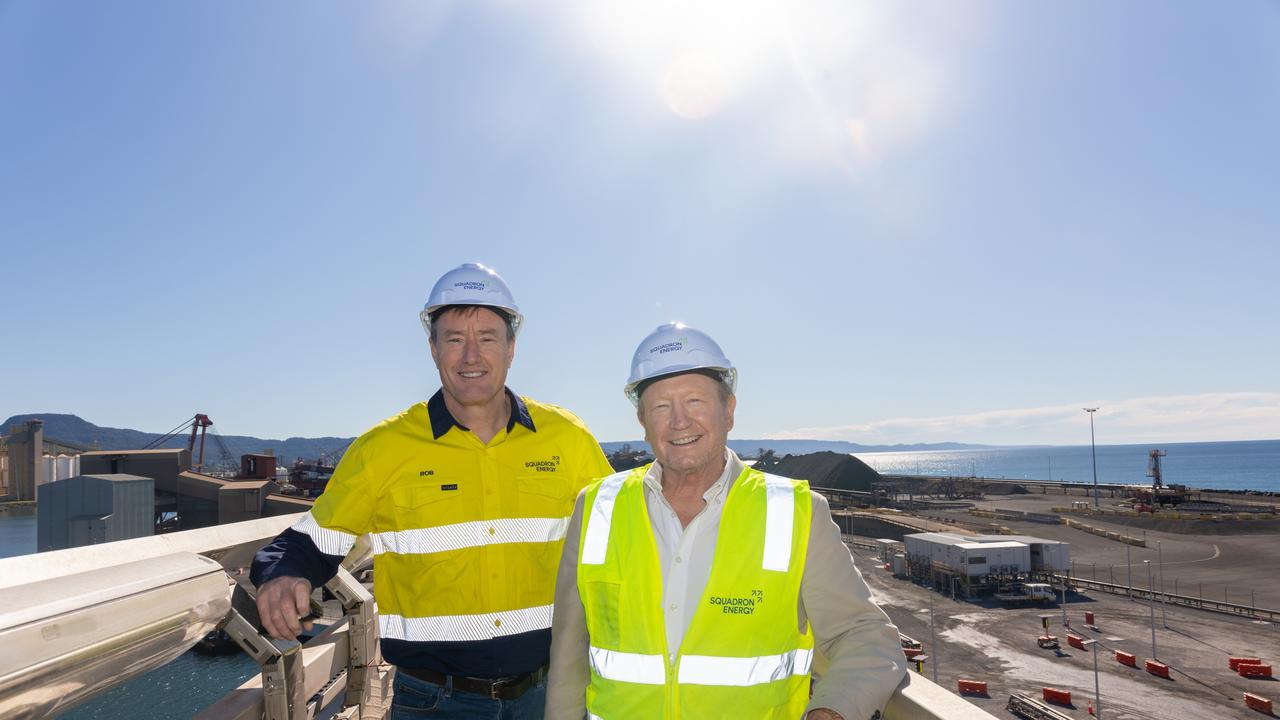 Squadron Energy chief Rob Wheals and Andrew Forrest.