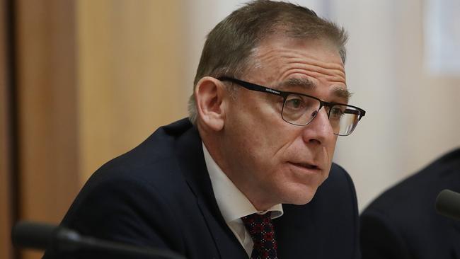 Labor MP Anthony Byrne asking questions in a Parliamentary Joint Committee on Intelligence and Security hearing last year. Picture Kym Smith