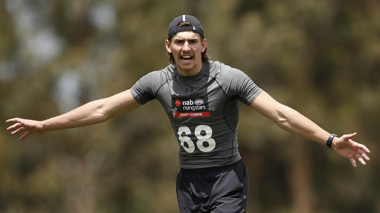 Zavier Maher trained with Carlton during the pre-season. Picture: Dylan Burns/AFL Photos/Getty Images