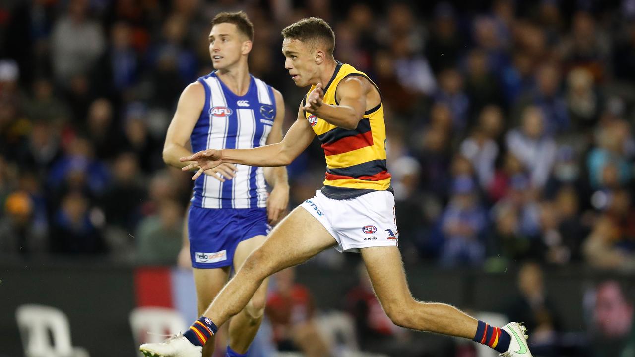 Lachlan Sholl continued his impressive form for the Crows. Picture: Getty Images