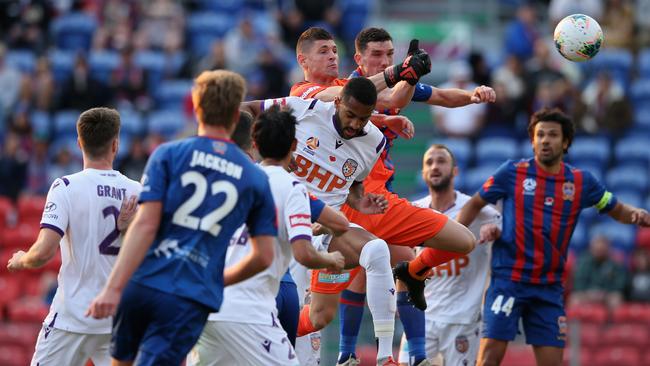 The Newcastle Jets and Perth Glory are languishing outside finals reckoning. Picture: Ashley Feder/Getty Images