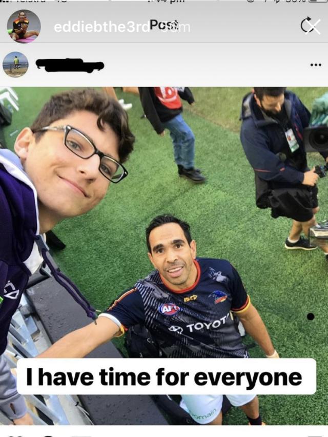 Eddie Betts called out a racist comment from this Instagram photo.