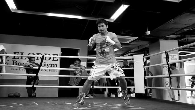 Pacquiao has come a long way from his first gym in a dilapidated building in a Manila slum. Picture: Getty Images