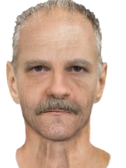 An aged image to represent what the suspect would look like in 2020.