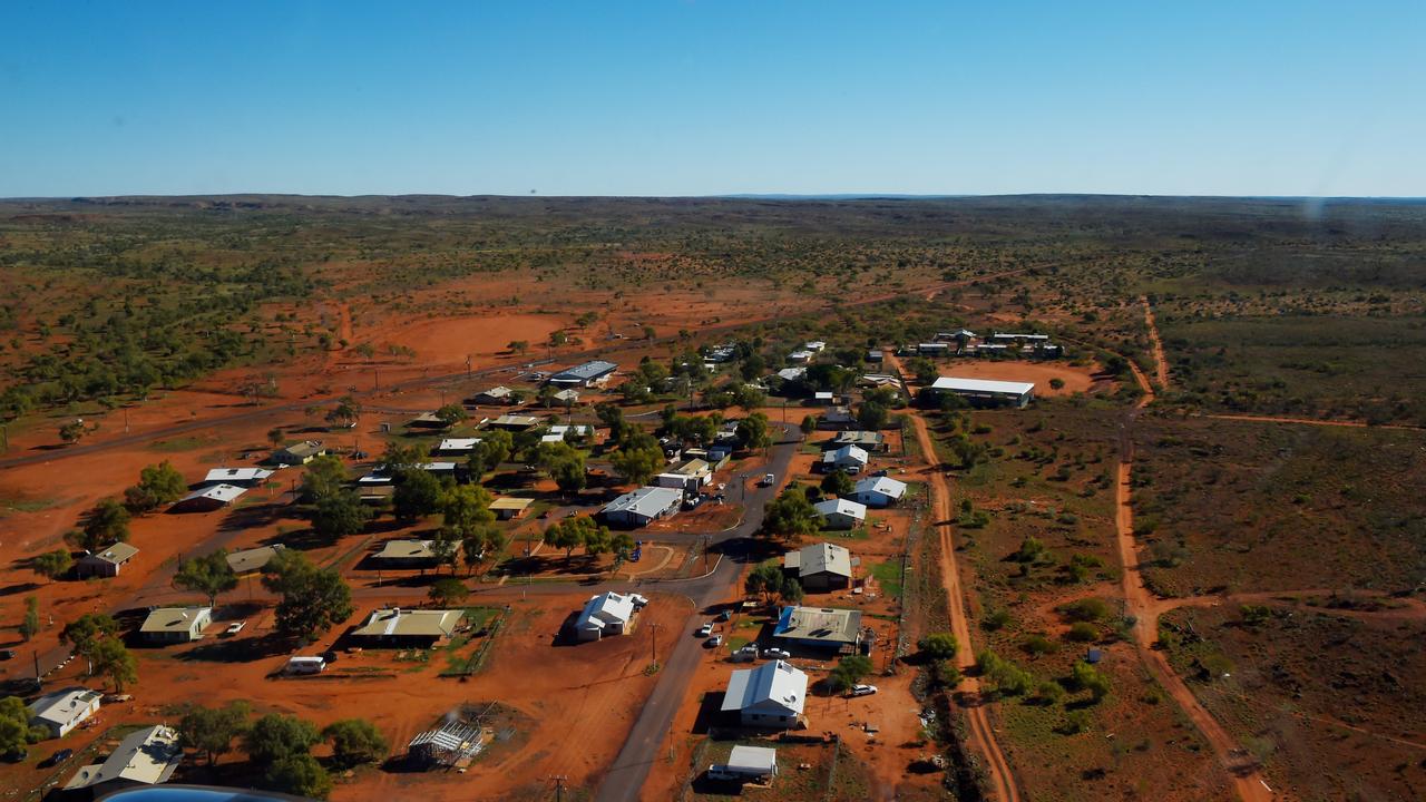 Aerial view of the remote Aboriginal community Canteen Creek.