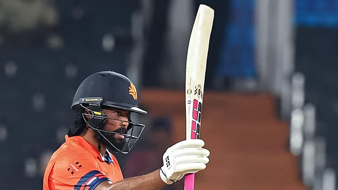 Vikramjit Singh scored a half-century for the Netherlands but it sadly wasn’t enough. (Photo by Noah SEELAM / AFP)