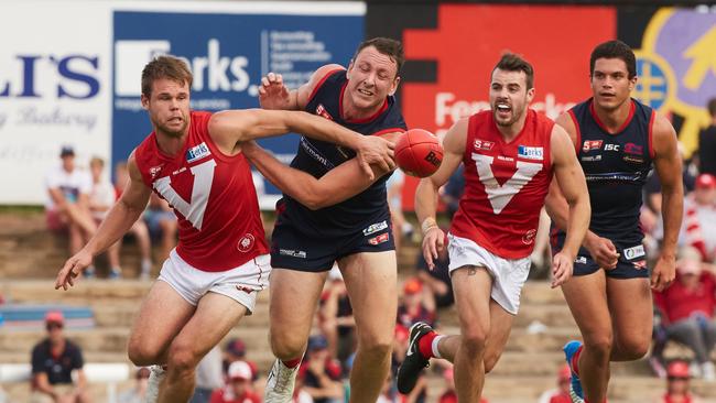 Ex-North Adelaide player Jay Shannon is player/coach at Angaston. Picture: Matt Loxton